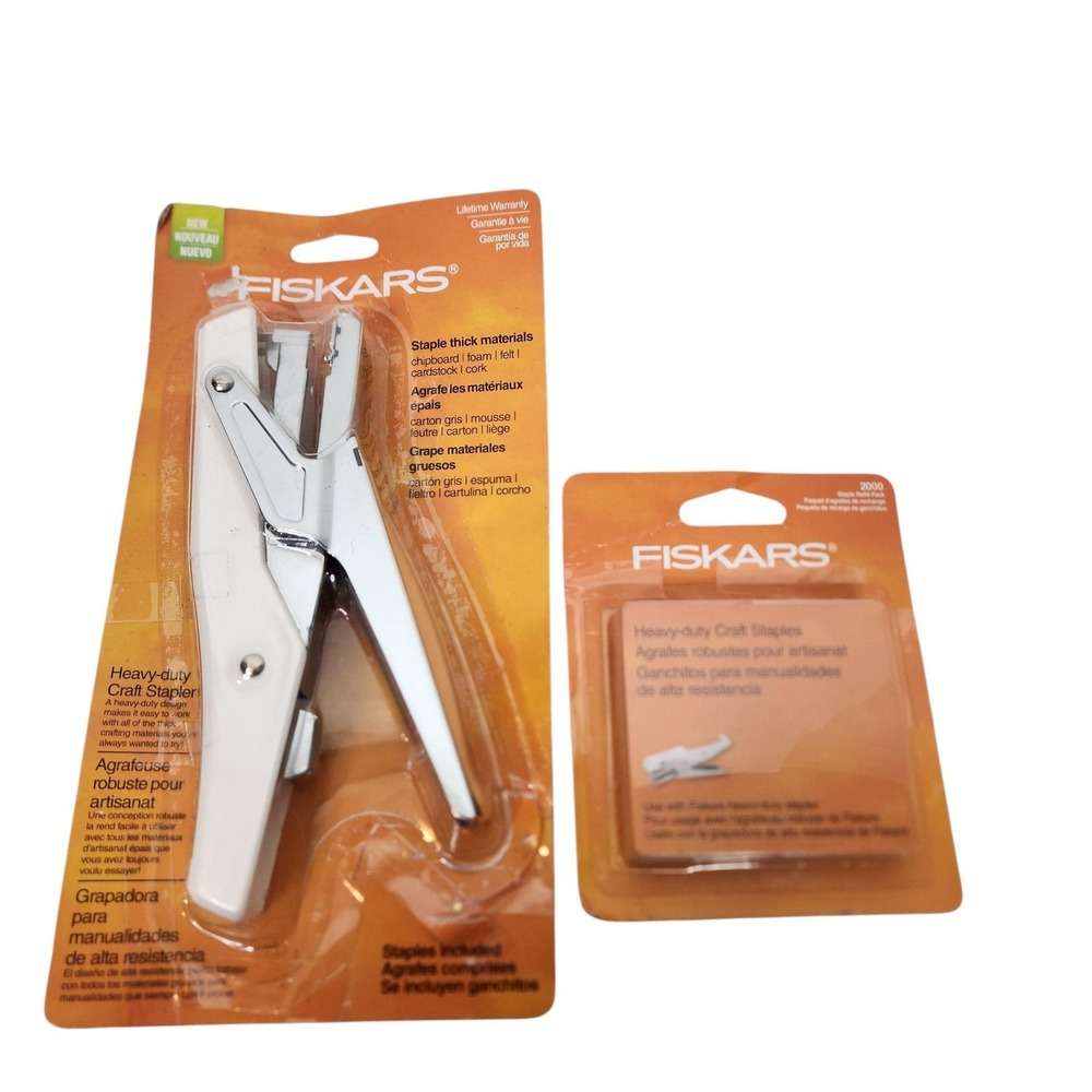 FISKARS Heavy-Duty Craft Stapler Silver 101040-1001 With 2000 Staples Refill